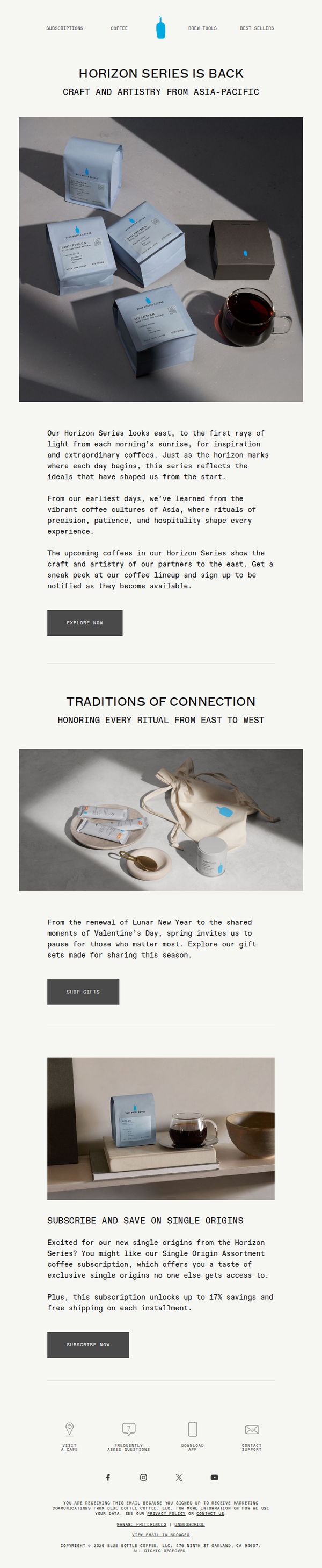 6. Blue Bottle Coffee: The Horizon Series Returns: A Celebration of the East