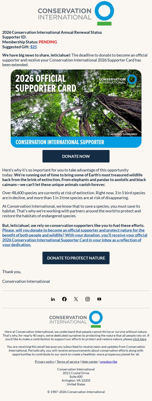 9. You can still start the year by donating to protect nature [Deadline Extended]