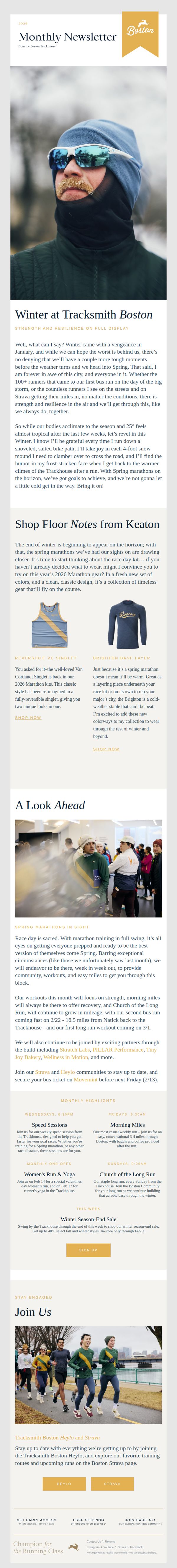 9. Tracksmith: February at the Boston Trackhouse