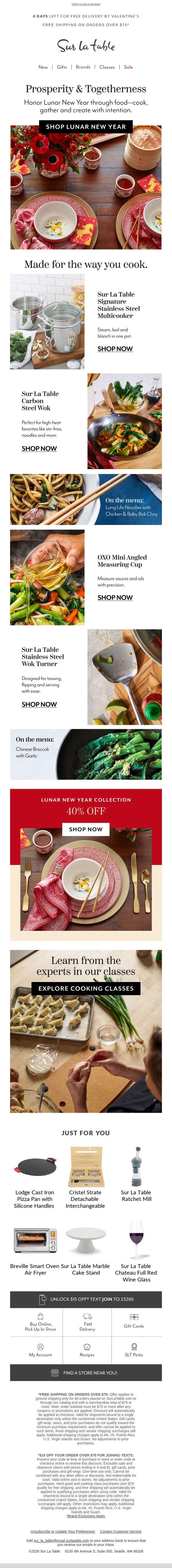 9. Sur La Table: 🧧 Favorite Lunar New Year recipes and more.