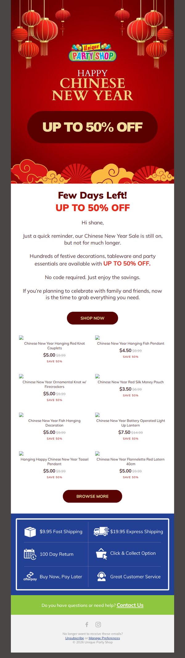 8. Unique Party Shop: 🏮 Light Up Your Chinese New Year Celebration