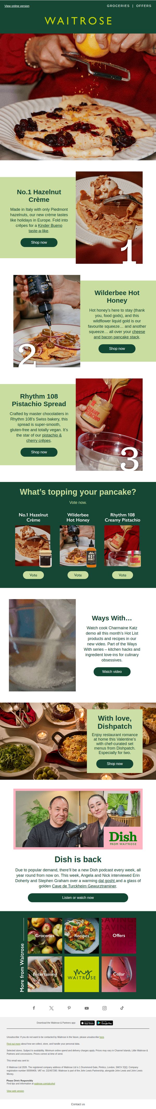 8. Waitrose: Trending toppings to try this year – it’s the Pancake Day Hot List 🥞