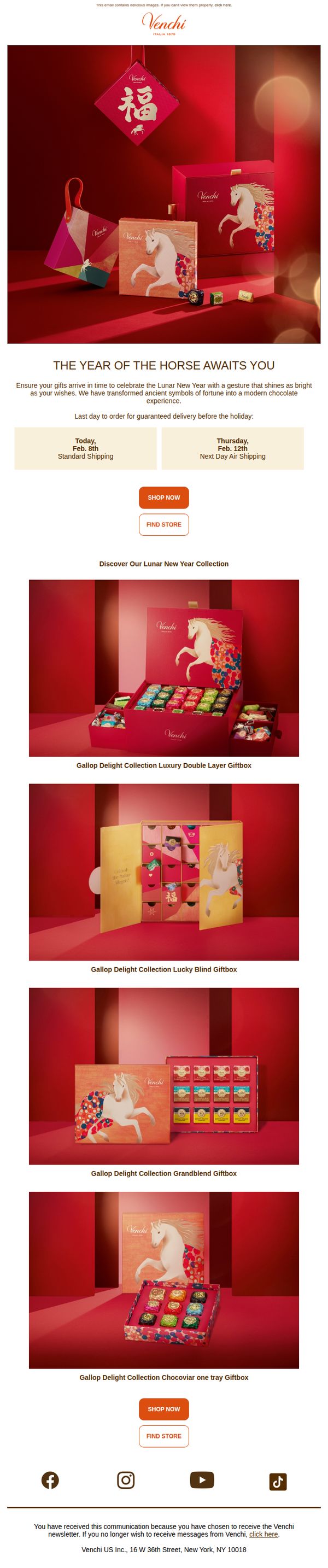 6. Venchi 1878: Last Call Lunar New Year 🧧