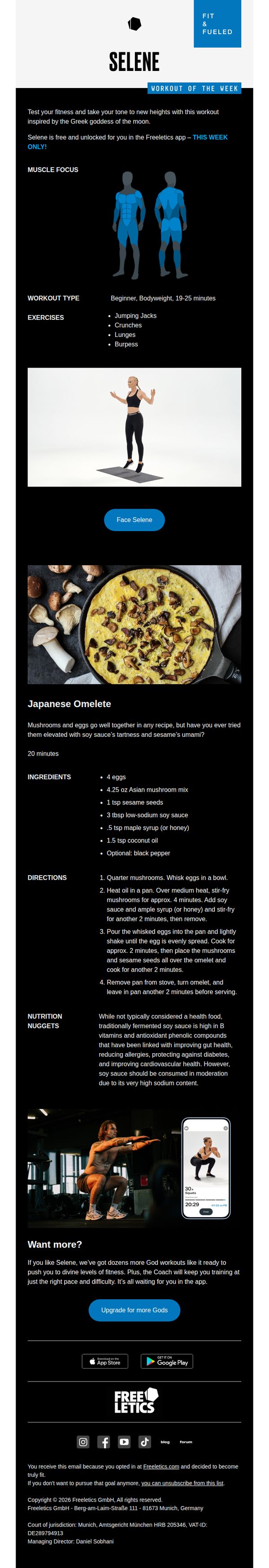 6. Fit & Fueled: Selene & Japanese Omelet
