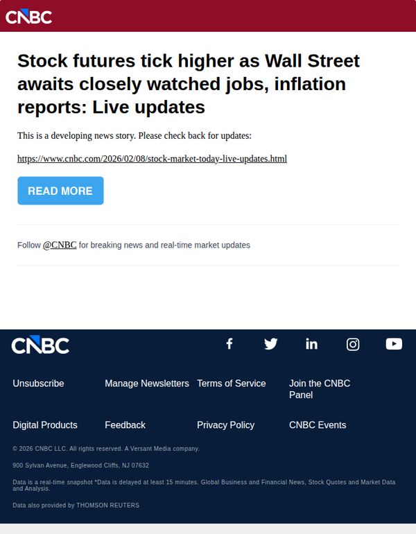 7. CNBC Europe: Stock futures tick higher as Wall Street awaits closely watched jobs, inflation reports: Live updates