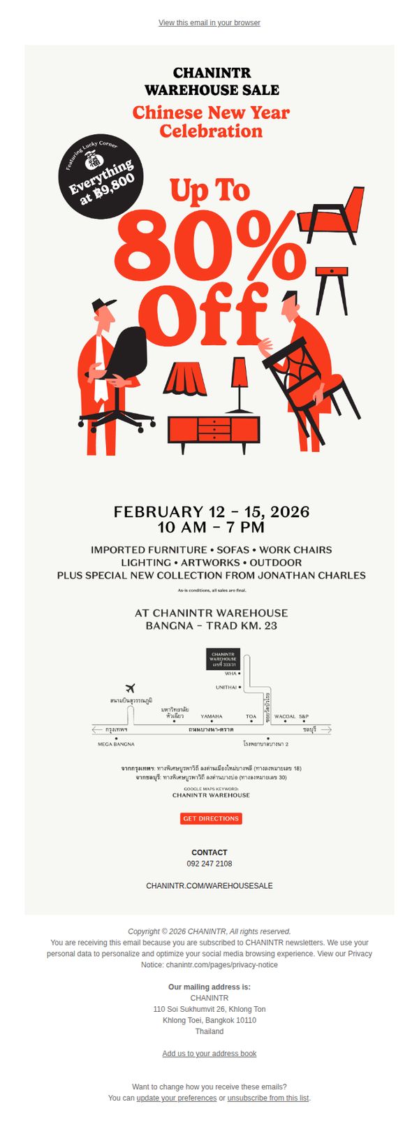 8. Chanintr: Celebrate Chinese New Year at CHANINTR Warehouse Sale Up to 80% Off — 4 Days Only!