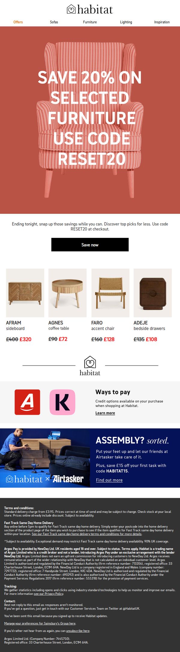 9. Sainsbury's: 20% off ends tonight 🚨