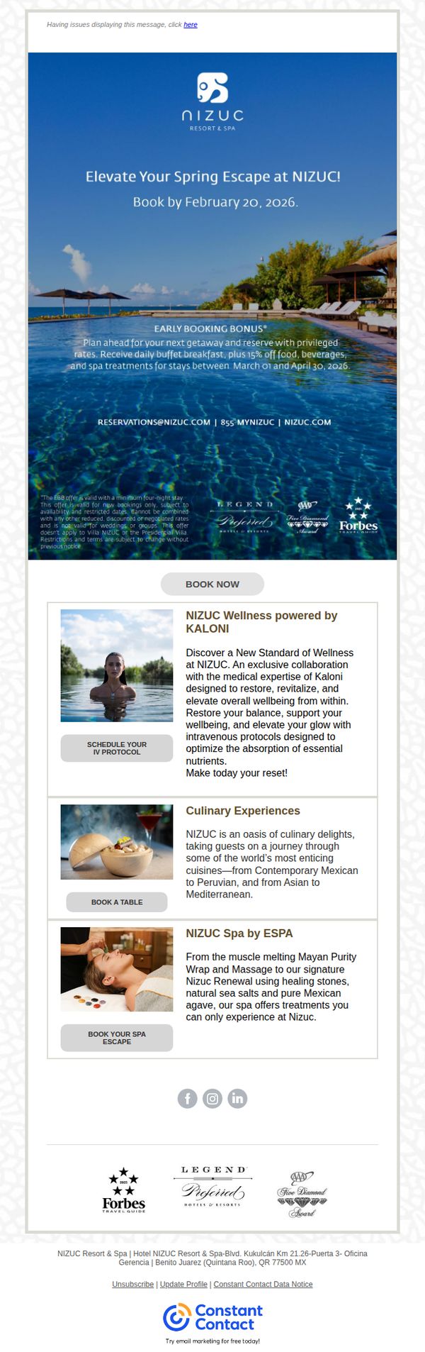 9. Nizuc: Elevate Your Spring Escape at NIZUC- Book by Feb 20th and get our exlusive perks!