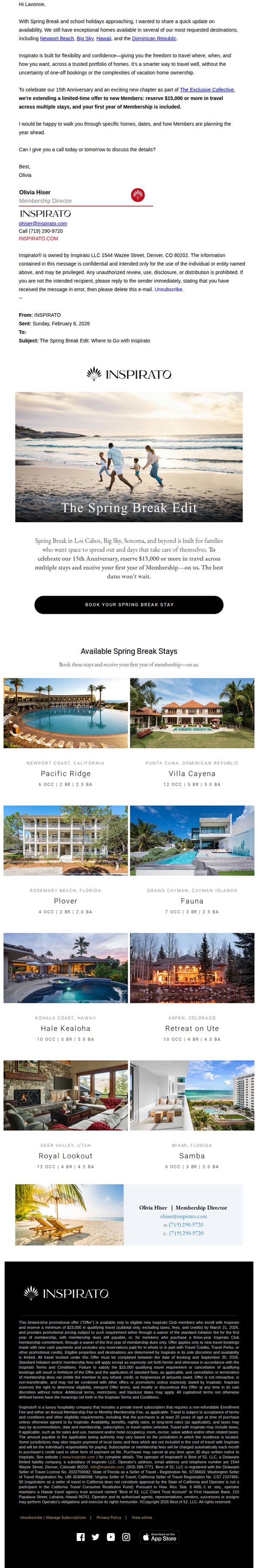 6. FW: The Spring Break Edit: Where to Go with Inspirato