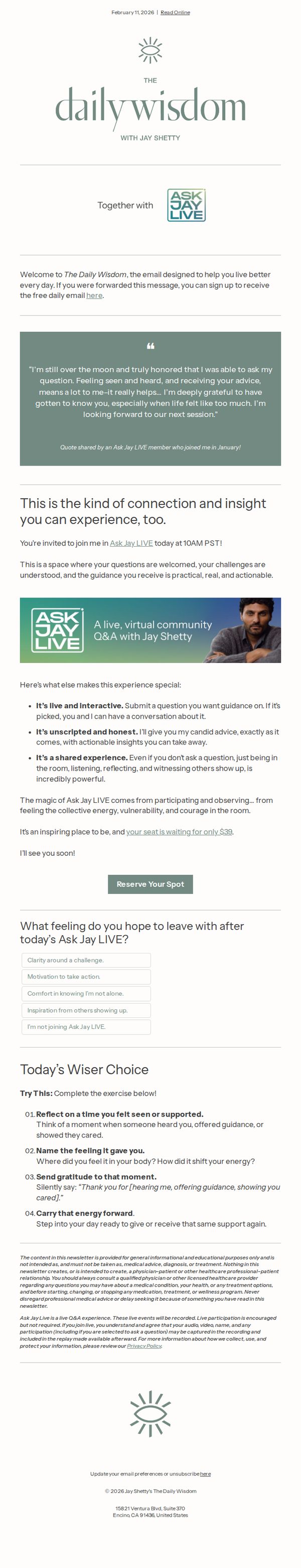 10. Experience the energy of live guidance