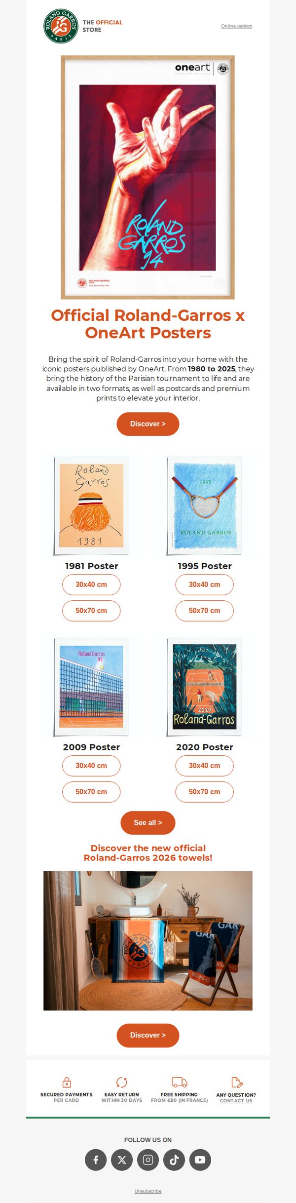 9. Relive the Roland-Garros tournaments with OneArt