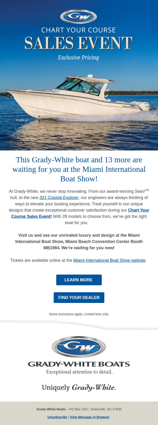 9. Grady-White Boats : We’re at the boat show now!
