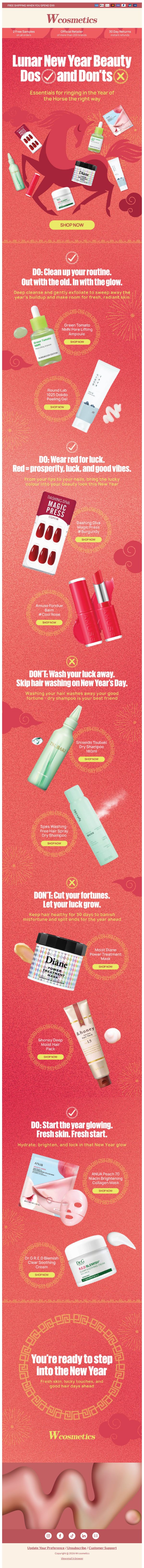 9. W Cosmetics: Lunar New Year Routine