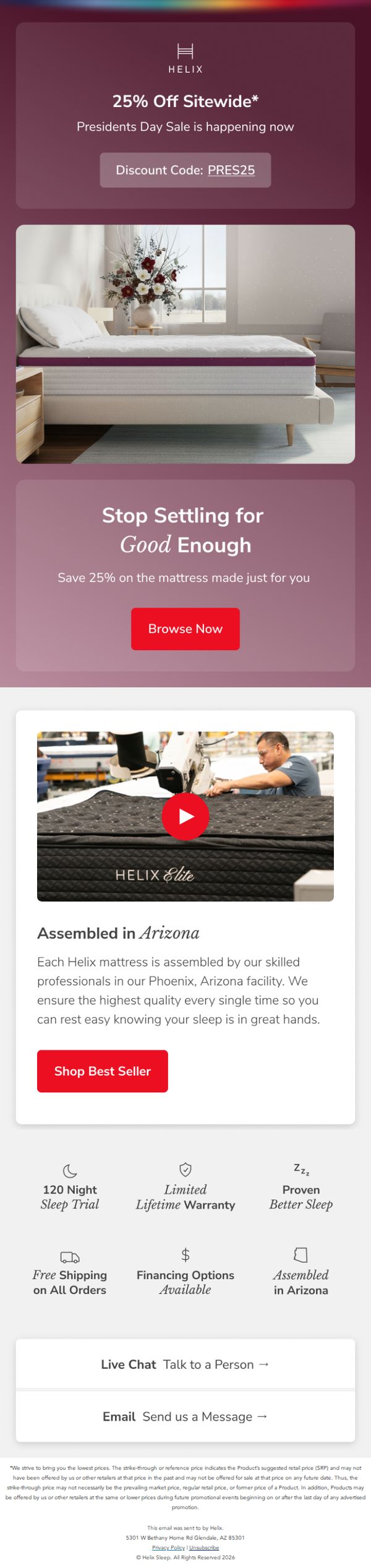 7. Helix Sleep: Sleep Better This Presidents Day — 25% Off