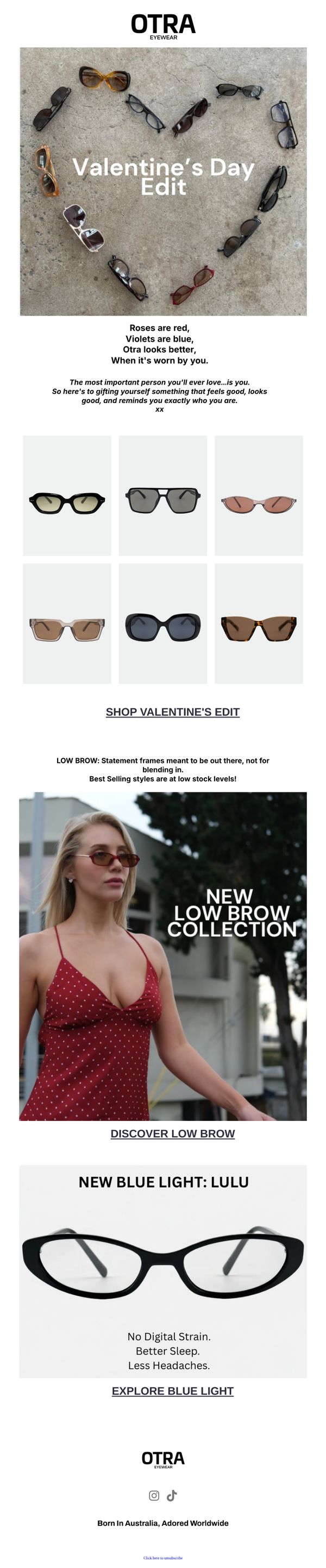 7. Otra Eyewear : Roses are red, Violets are blue...