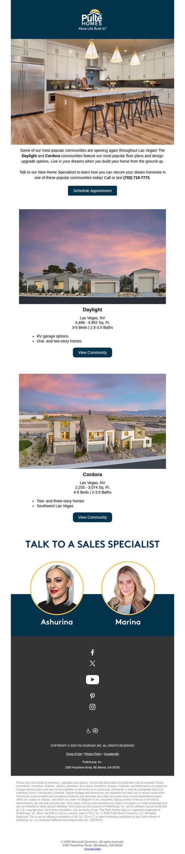 7. Pulte Homes - Las Vegas: New Homesites in Las Vegas!