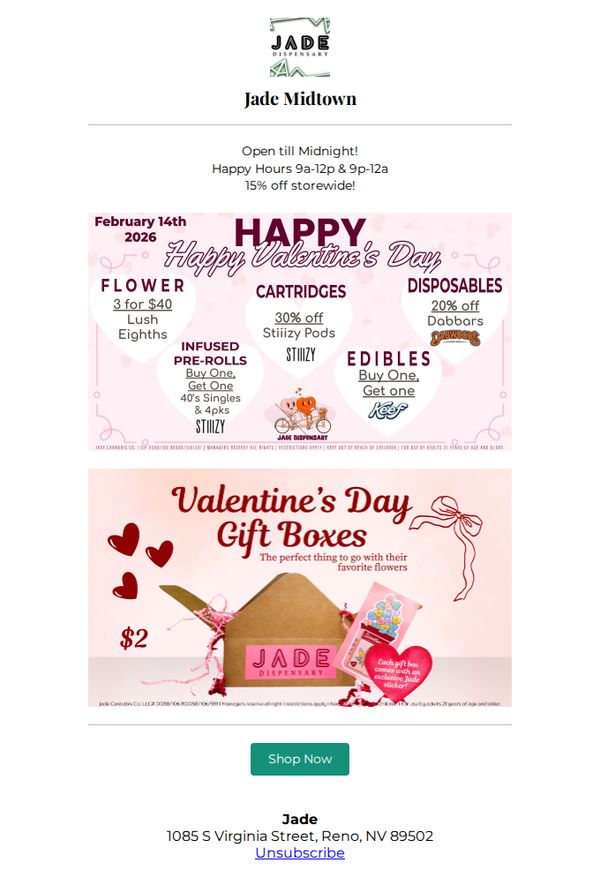 8. Valentine's Deals at Jade!