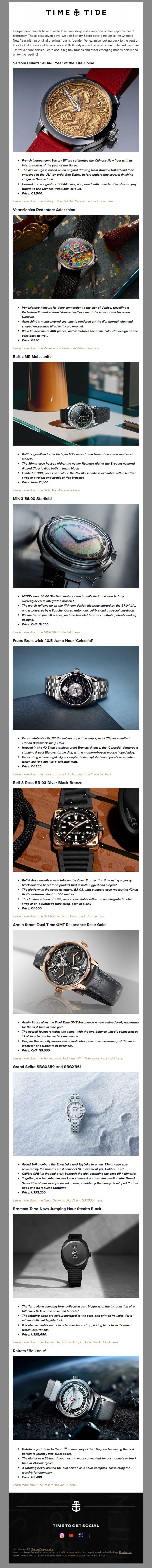 8. Time+Tide Watches: LAST WEEK IN WATCHES: Sartory Billard, Venezianico, Baltic and more