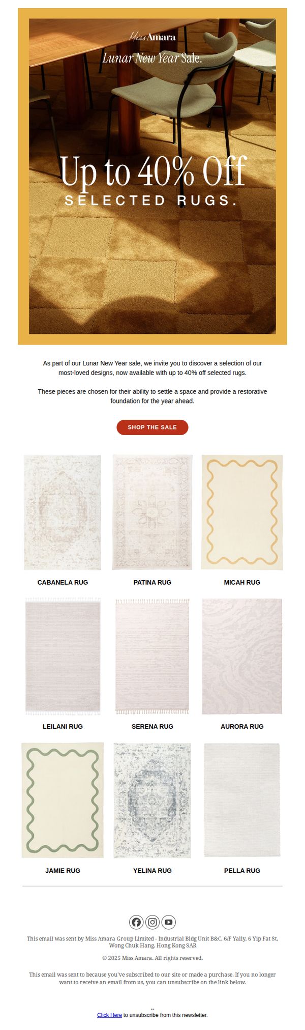 10. ✨ A Season of Renewal: Up to 40% Off selected rugs