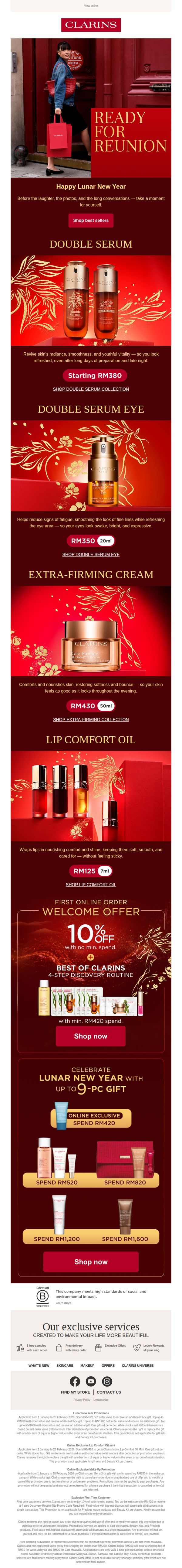 7. Clarins - MY: Wishing You Joy, Prosperity & Beautiful Skin This New Year 🧧