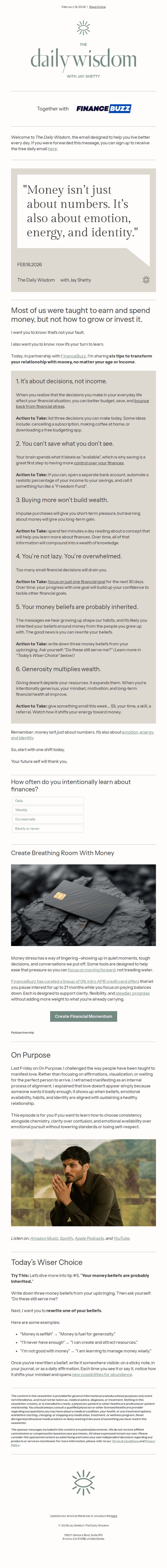 6. Jay Shetty: Stop letting money manage you