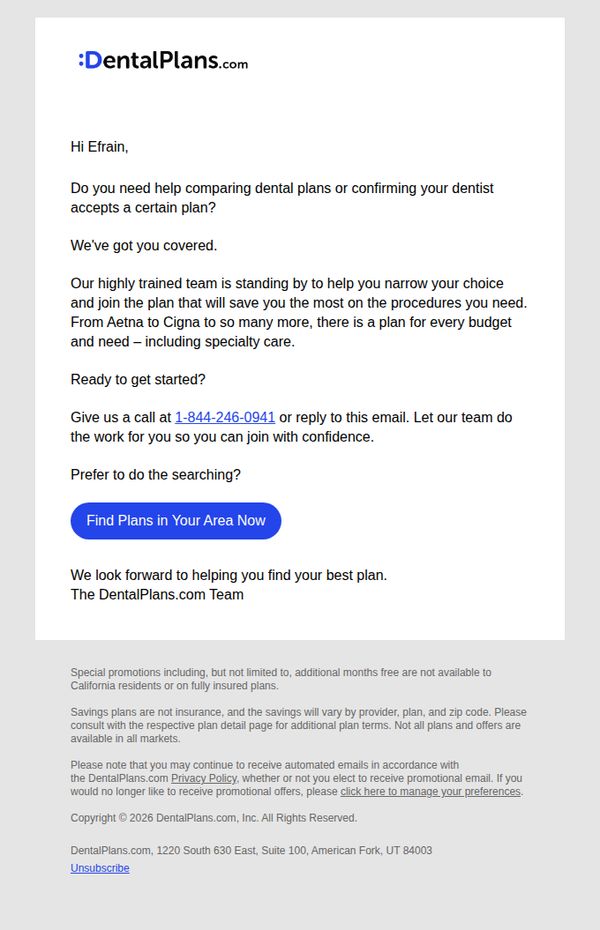 7. Hi, Efrain. Your dental plan questions, answered.