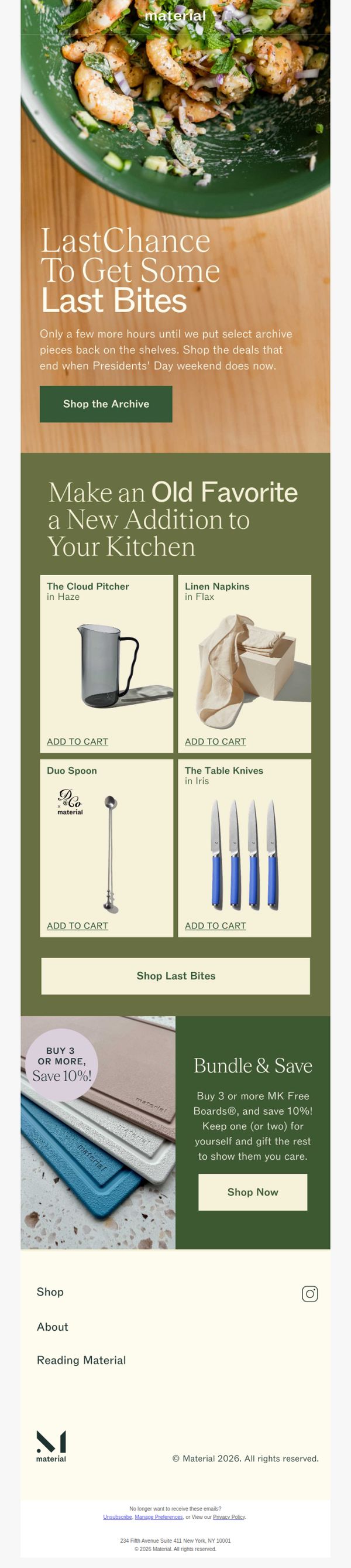 7. Material Kitchen: Last Chance to Shop Presidents' Day Sale