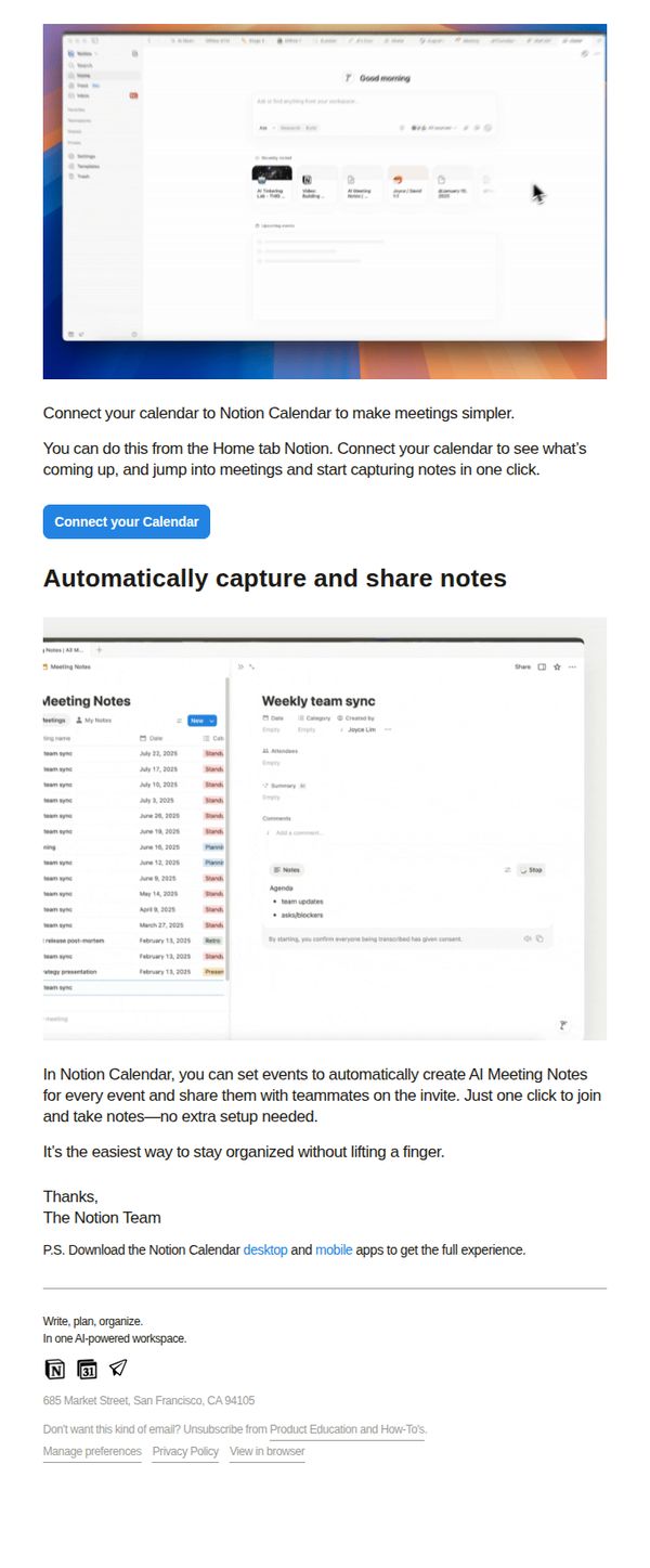 8. Connect your calendar with AI Meeting Notes