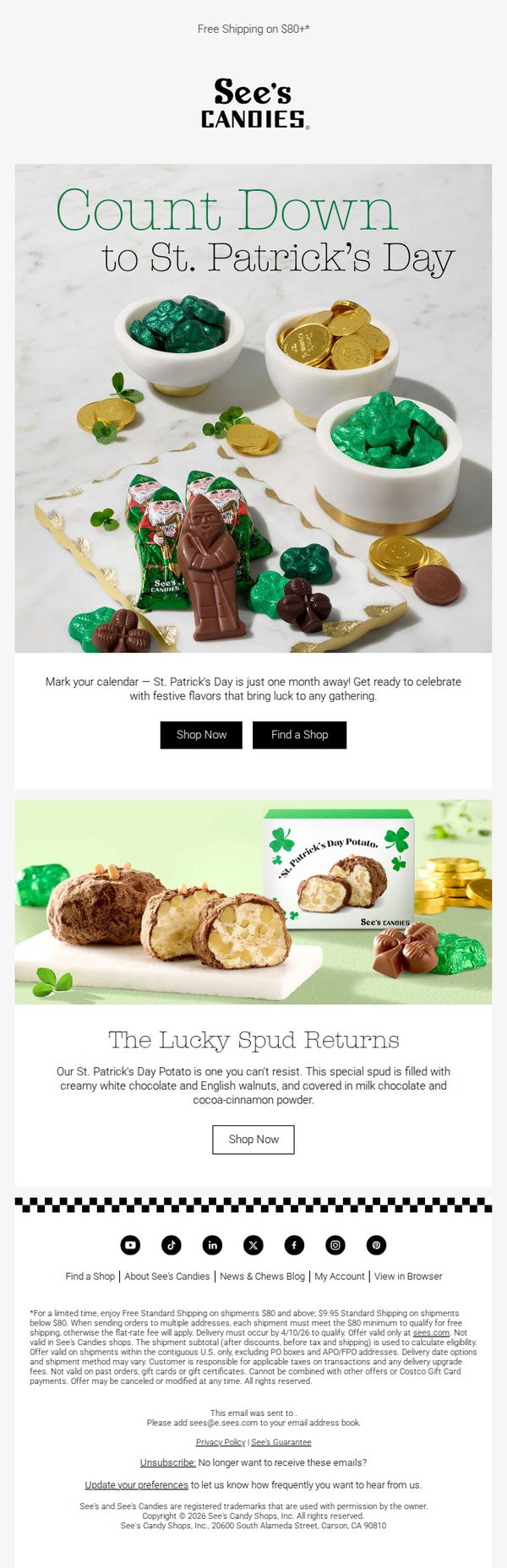 10. See's Candies: Luther, Strike Gold This St. Patrick’s Day