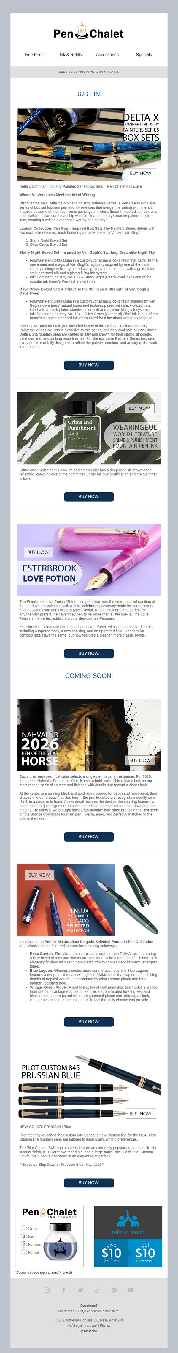 8. PenChalet - US: New Arrivals: Exclusive Pens Await!