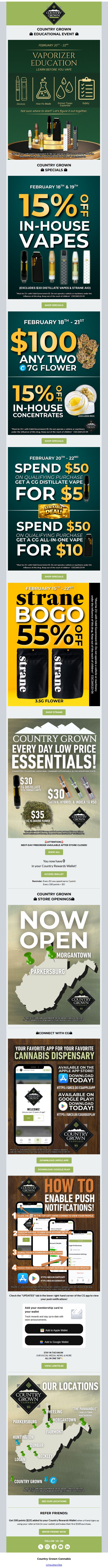 6. February Specials⚡ Vapes, Flower & Concentrates!
