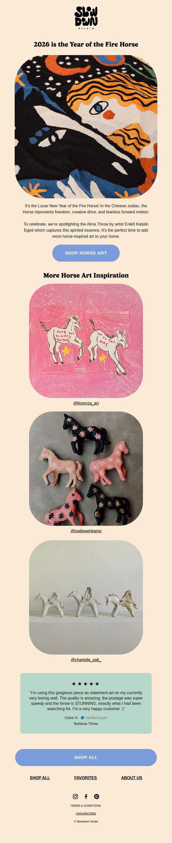 7. Slowdown Studio: It's the Year of the Horse 🐴 Here's some horse art inspiration we're loving...