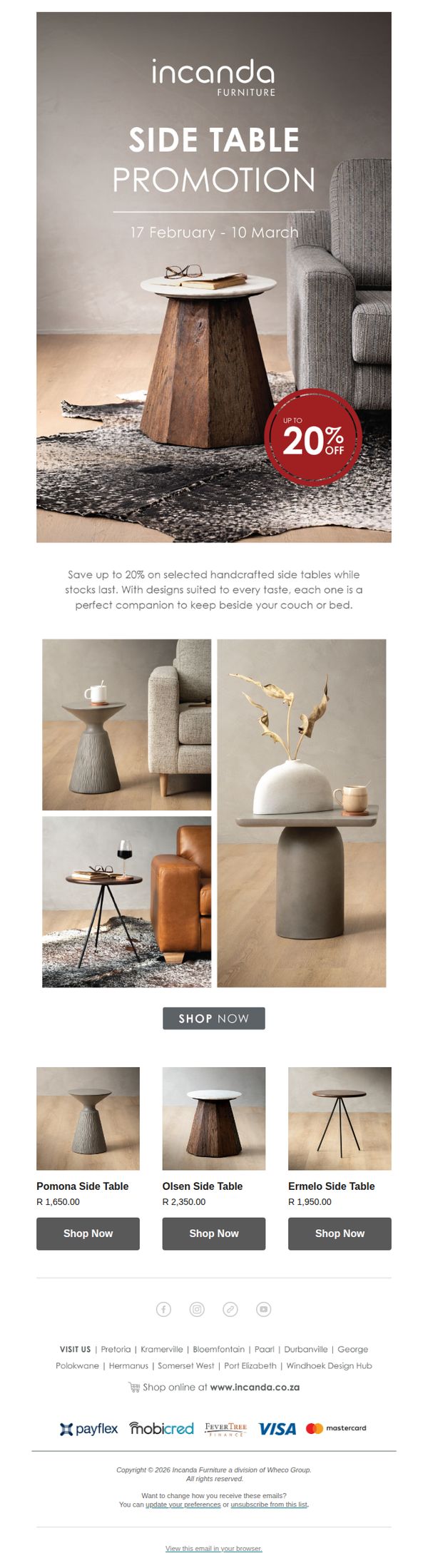 8. Up To 20% Off Selected Side Tables