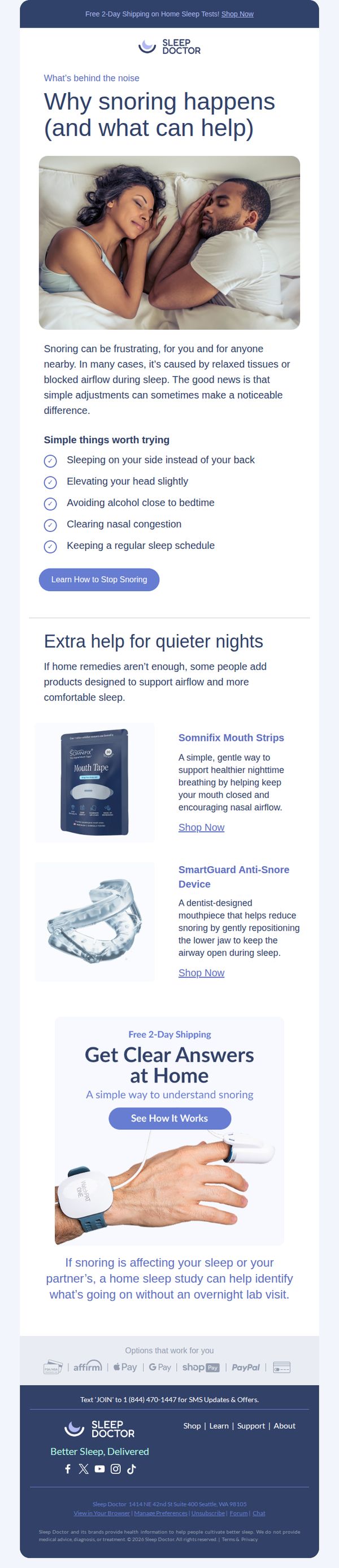 6. You can address snoring with simple changes