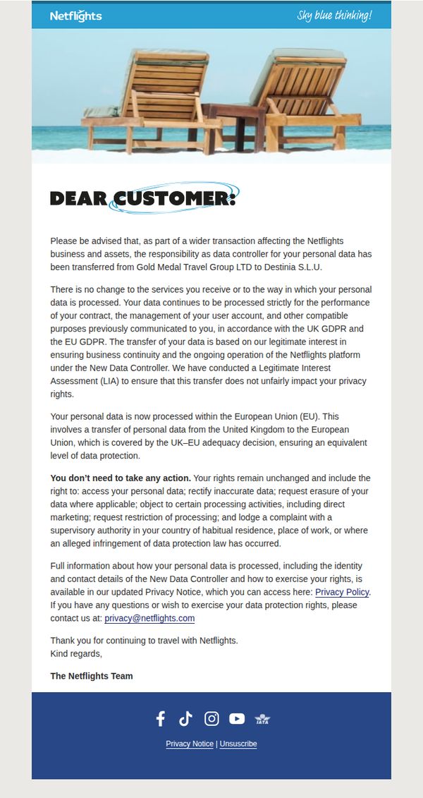 6. Netflights: Important update regarding your Netflights personal data