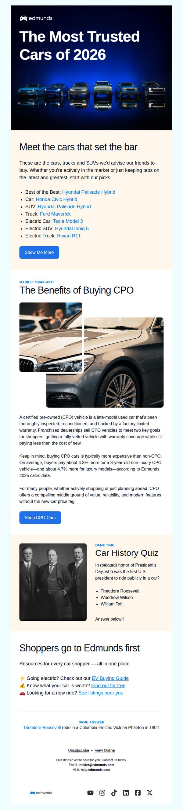 7. Edmunds: Which Cars Took the Top Spots for 2026?