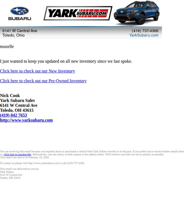 8. Yark Subaru : New Inventory has arrived - Yark Subaru