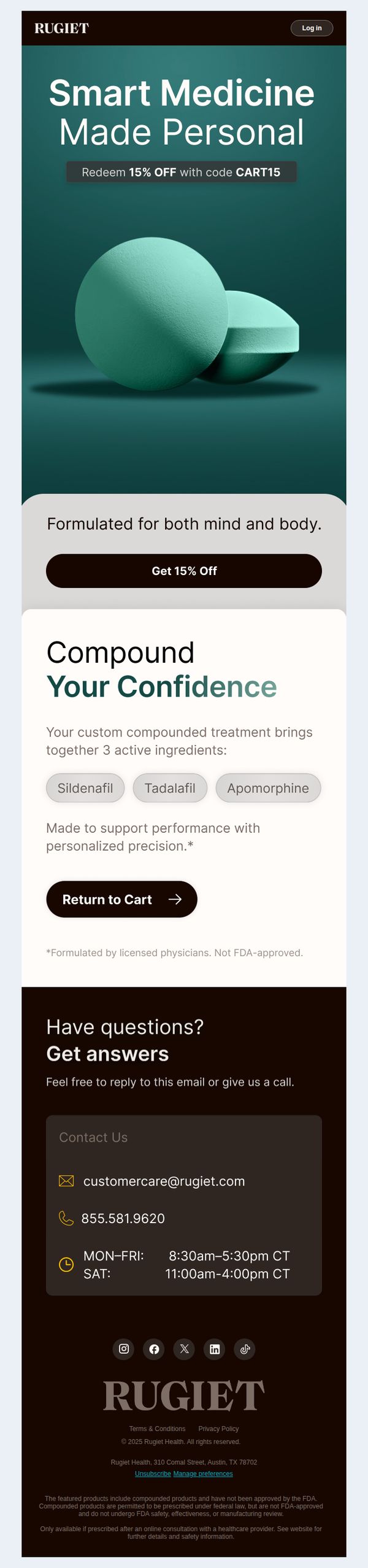 9. Rugiet : Custom-Compounded and Still In Your Cart