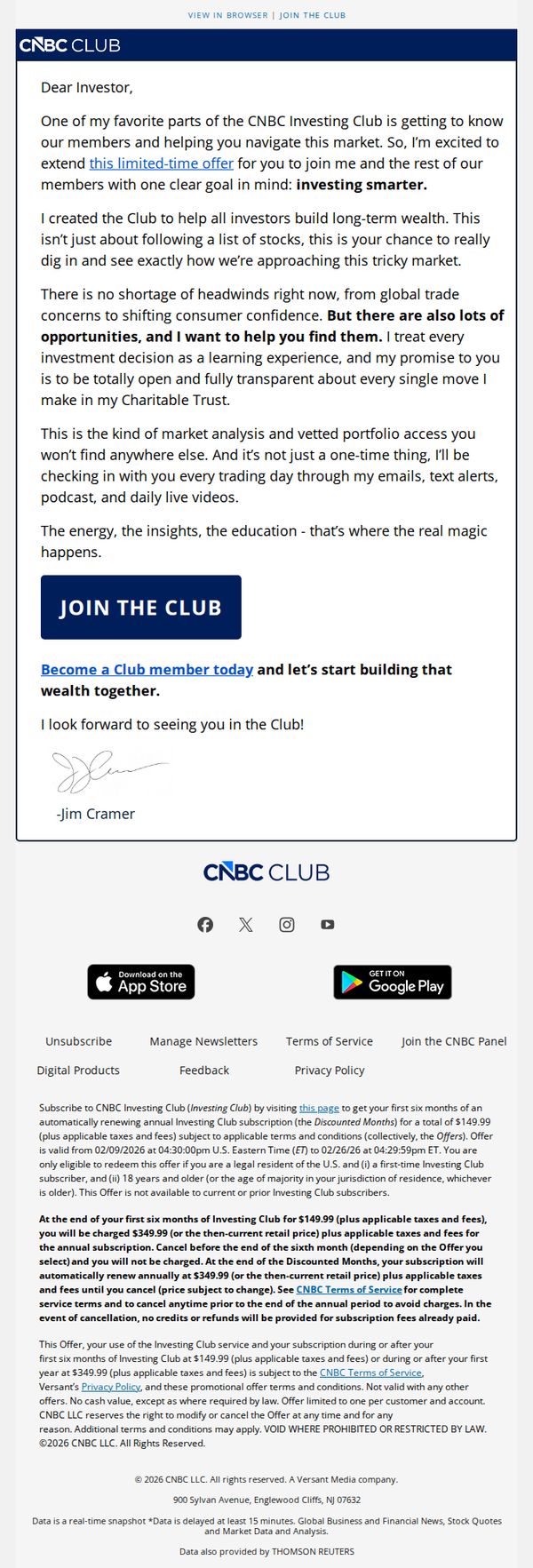 6. CNBC Europe: I want you in my Club