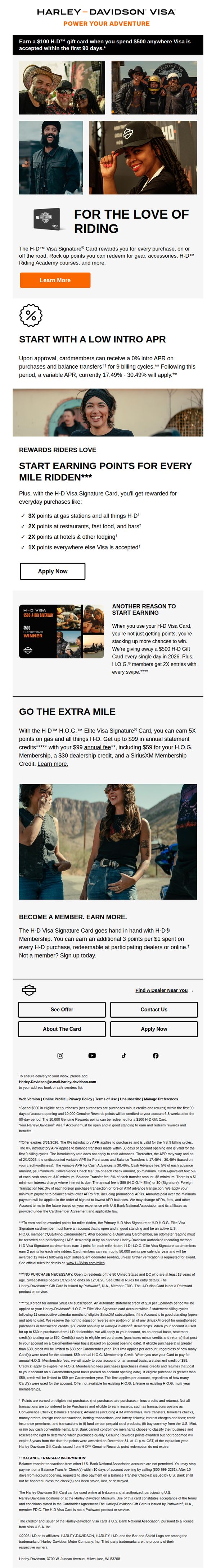 7. H-D™ Visa® packs the perks