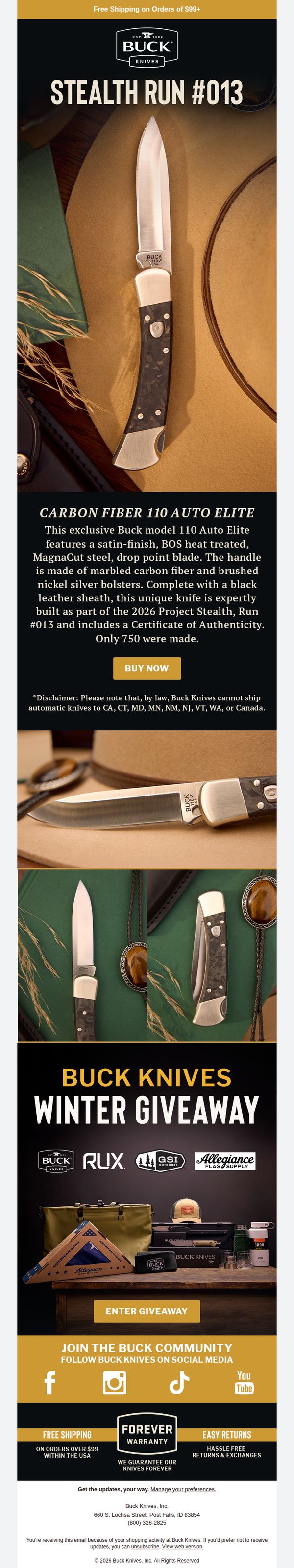 10. Stealth Run #013: An Exclusive Carbon Fiber 110 Auto Elite