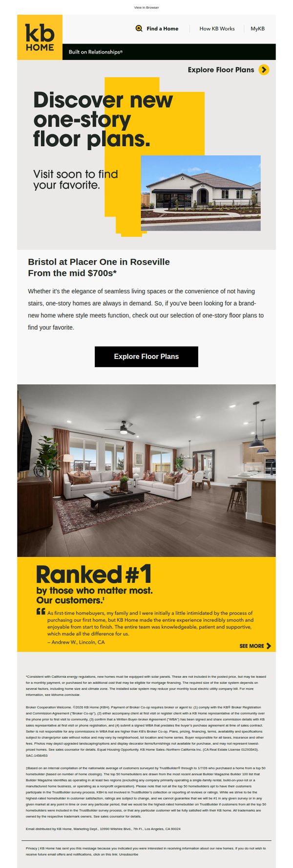 8. Discover new one-story floor plans.