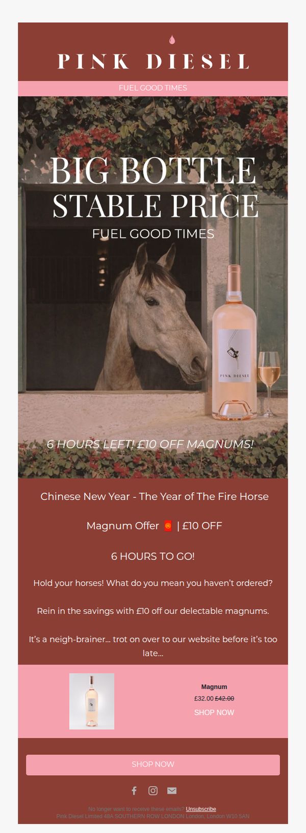 6. Pink Diesel: Big Bottle...Stable Price | £10 off magnums