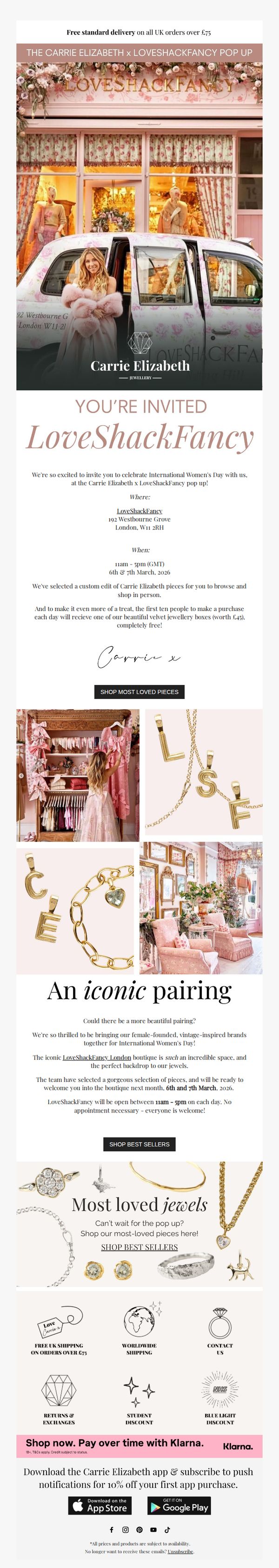 8. Carrie Elizabeth: Join us at LoveShackFancy 💕