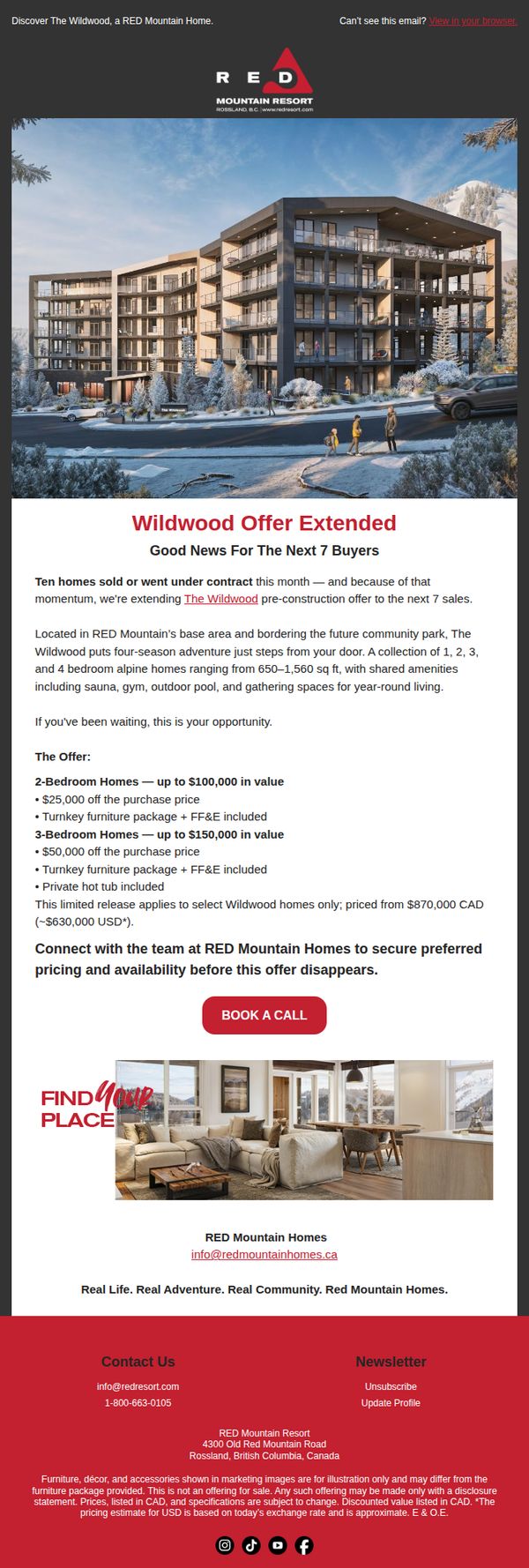 8. Red Mountain Resort: Wildwood Offer Extended for 7 More Homes