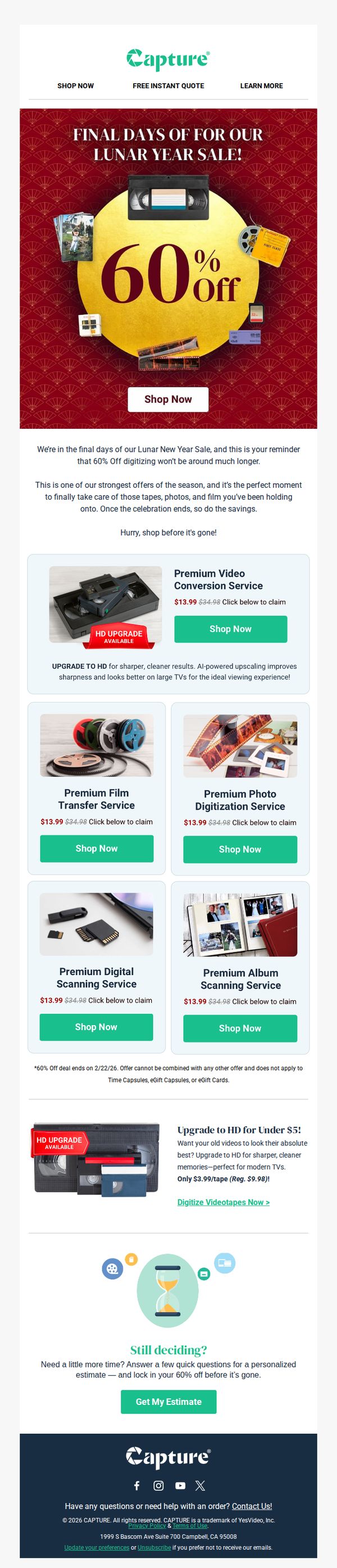 6. Final Days Of Our Lunar New Year Sale: Get 60% Off