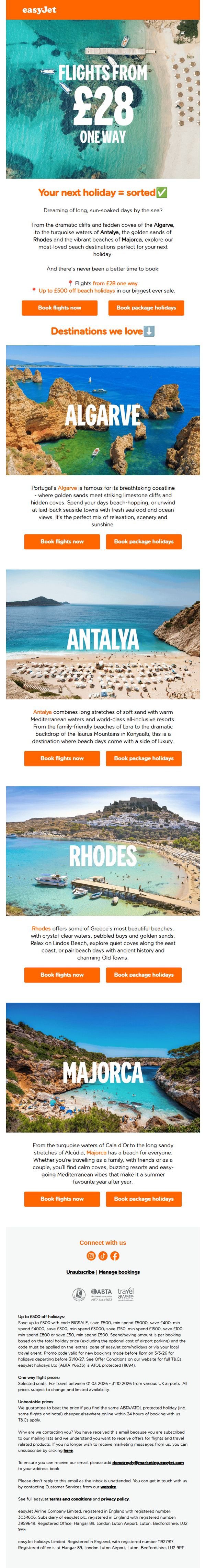 8. Flights from £28 one way ✅