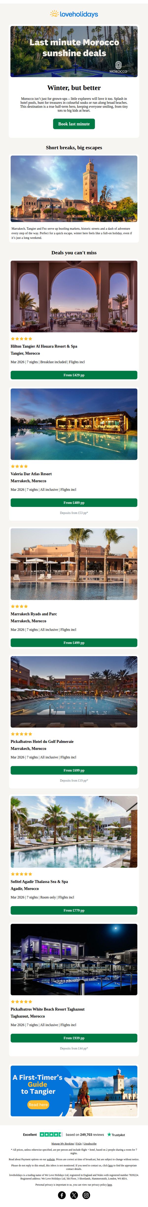 10. loveholidays:  Morocco is your winter upgrade ☝️