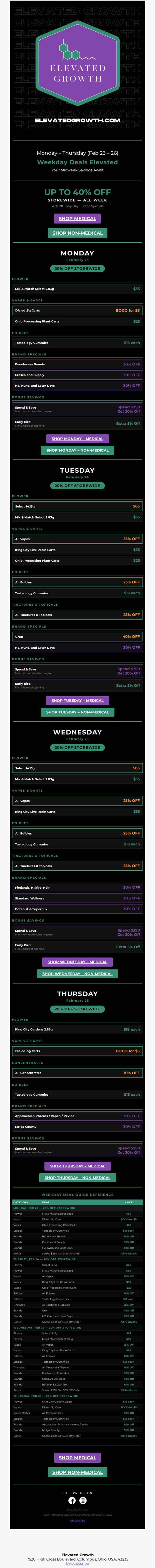 10. Your Weekday Savings for February 23 - 26!