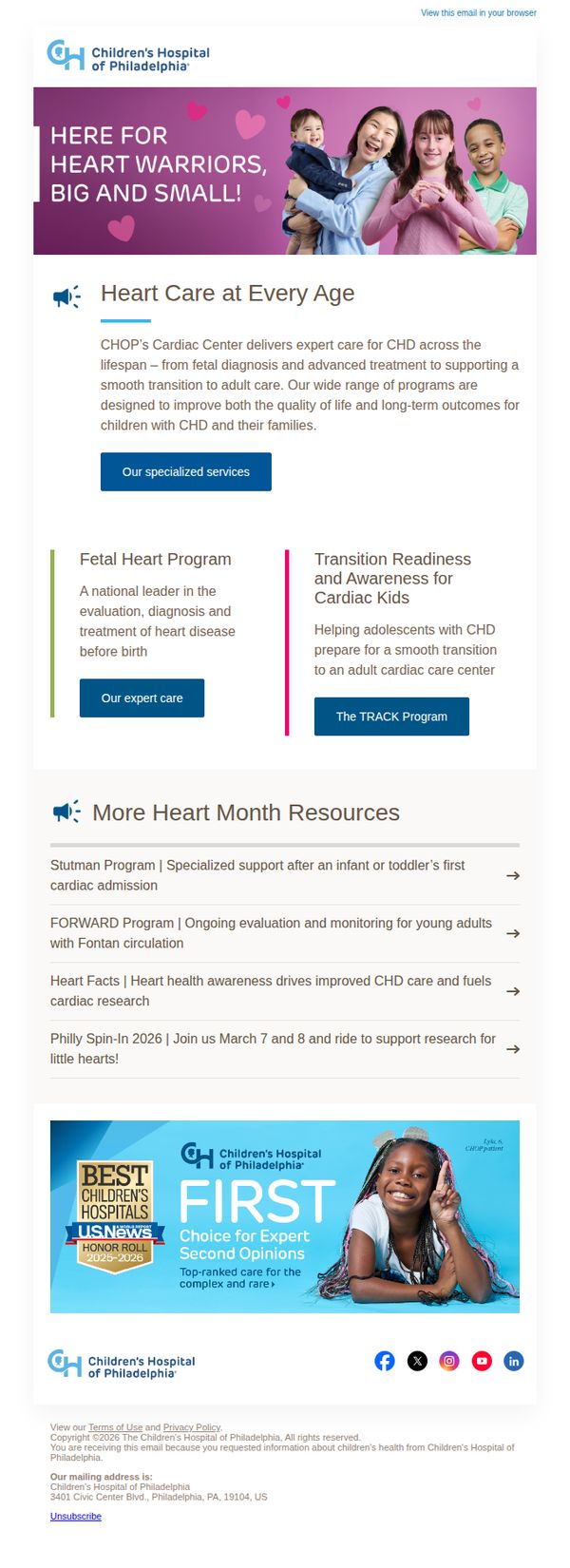 9. Children's Hospital of Philadelphia: Cardiac Connections: Heart Month Edition